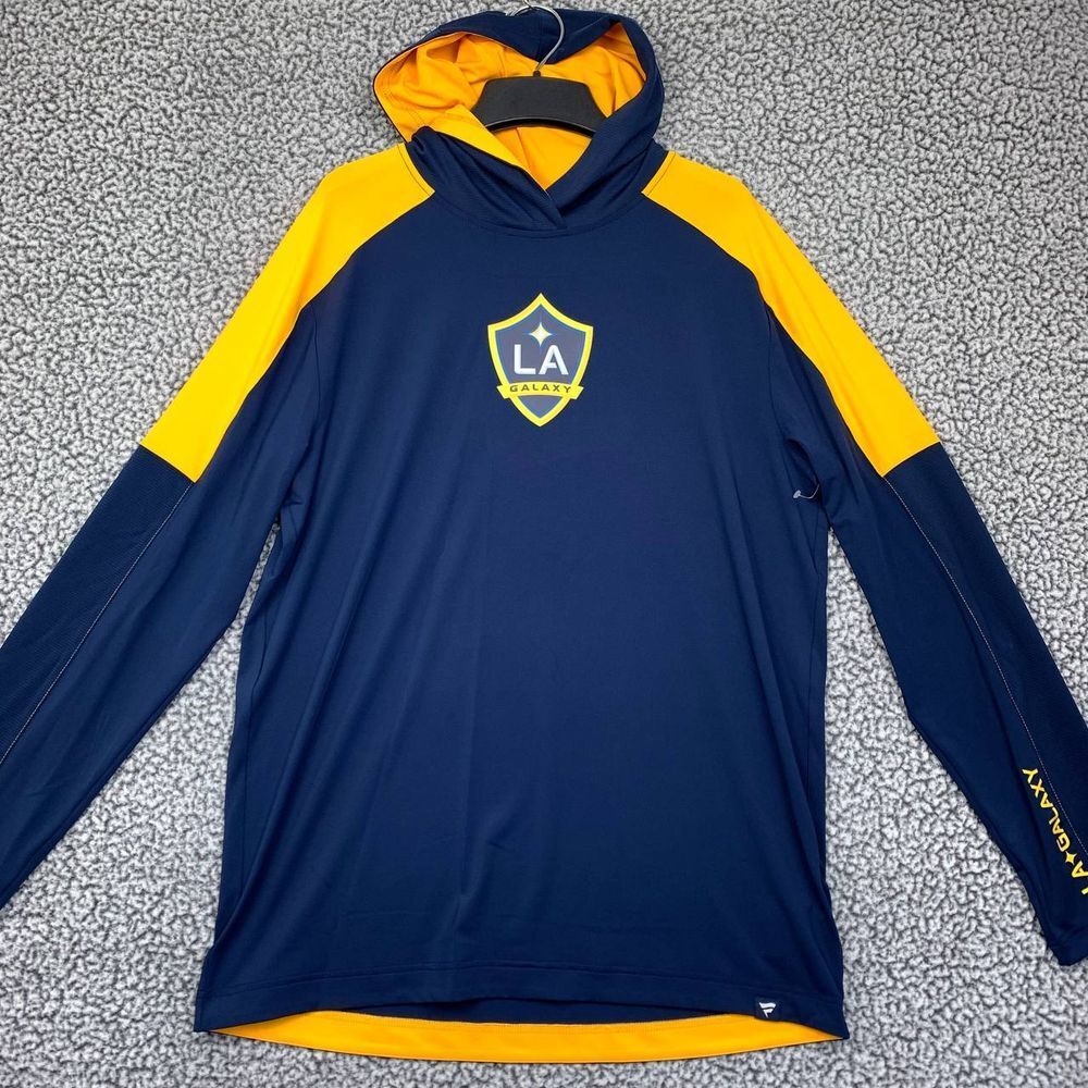 Los Angeles Galaxy Hoodie Men Large Blue Fanatics Pullover Long Sleeve